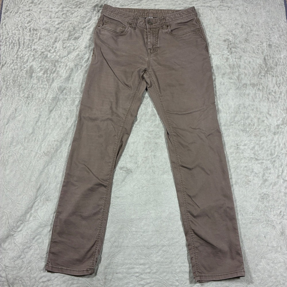 prAna Mens Slim Fit 5-Pocket Twill Pants Size 30x32 Brown Hiking Outdoor